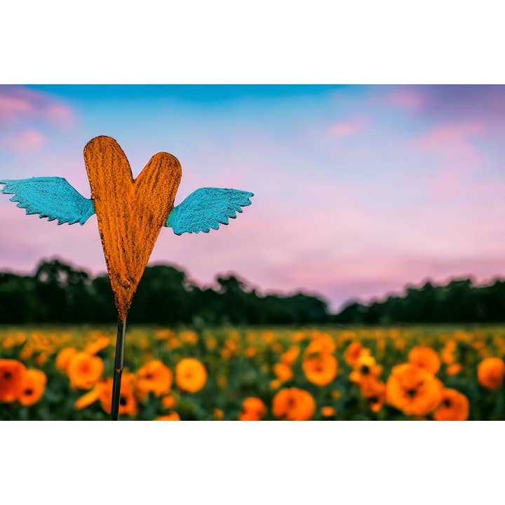 Whimsies - Wholesale Garden/Lawn Stake - Heart Wings Plant Stake whimsical garden hippie gypsy peace