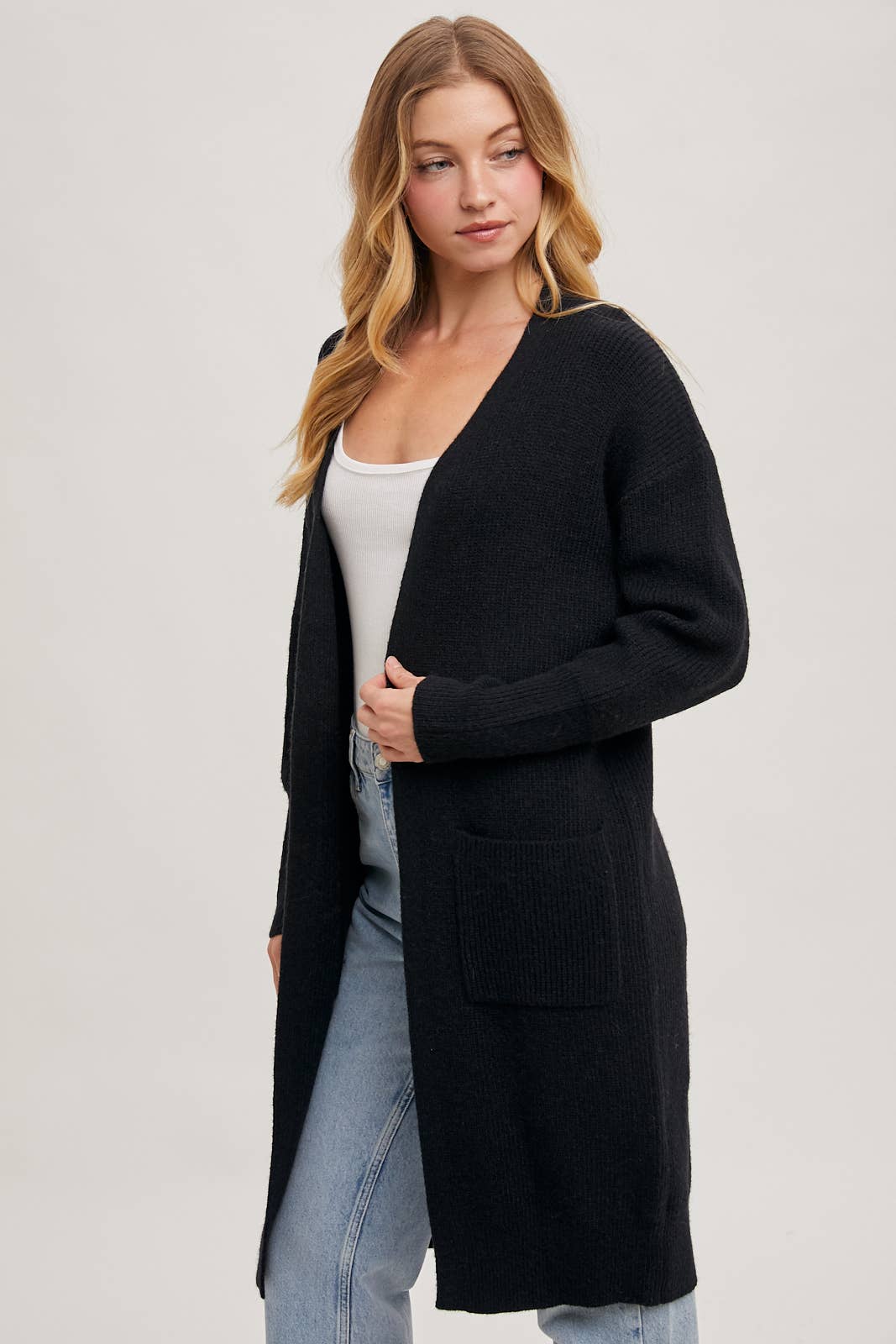 Bluivy – wholesale Cardigan – Women’s – RIBBED OPEN FRONT CARDIGAN3
