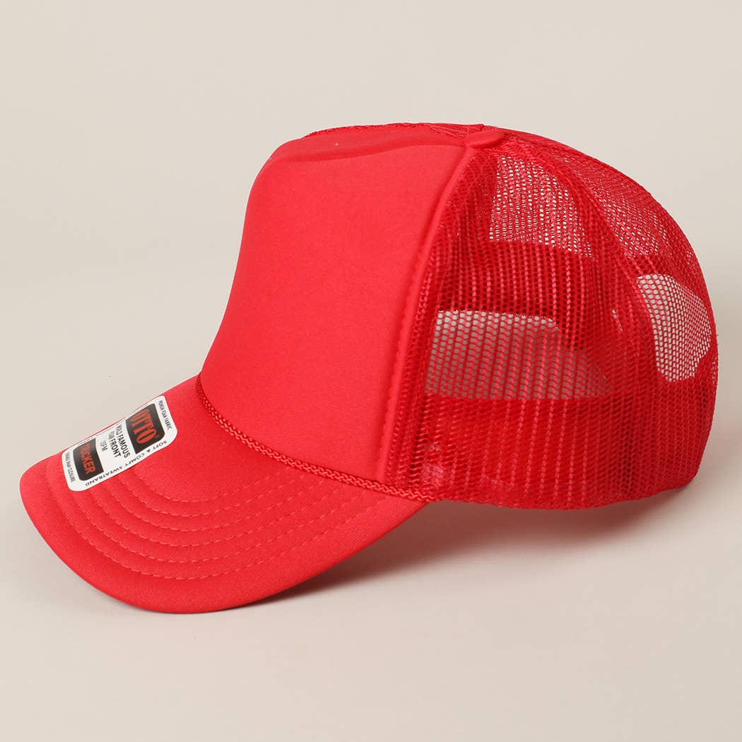 Fashion City - Wholesale Trucker Hat - Unisex - Solid Color OTTO 5-Panel Foam Mesh Back Trucker Hat44