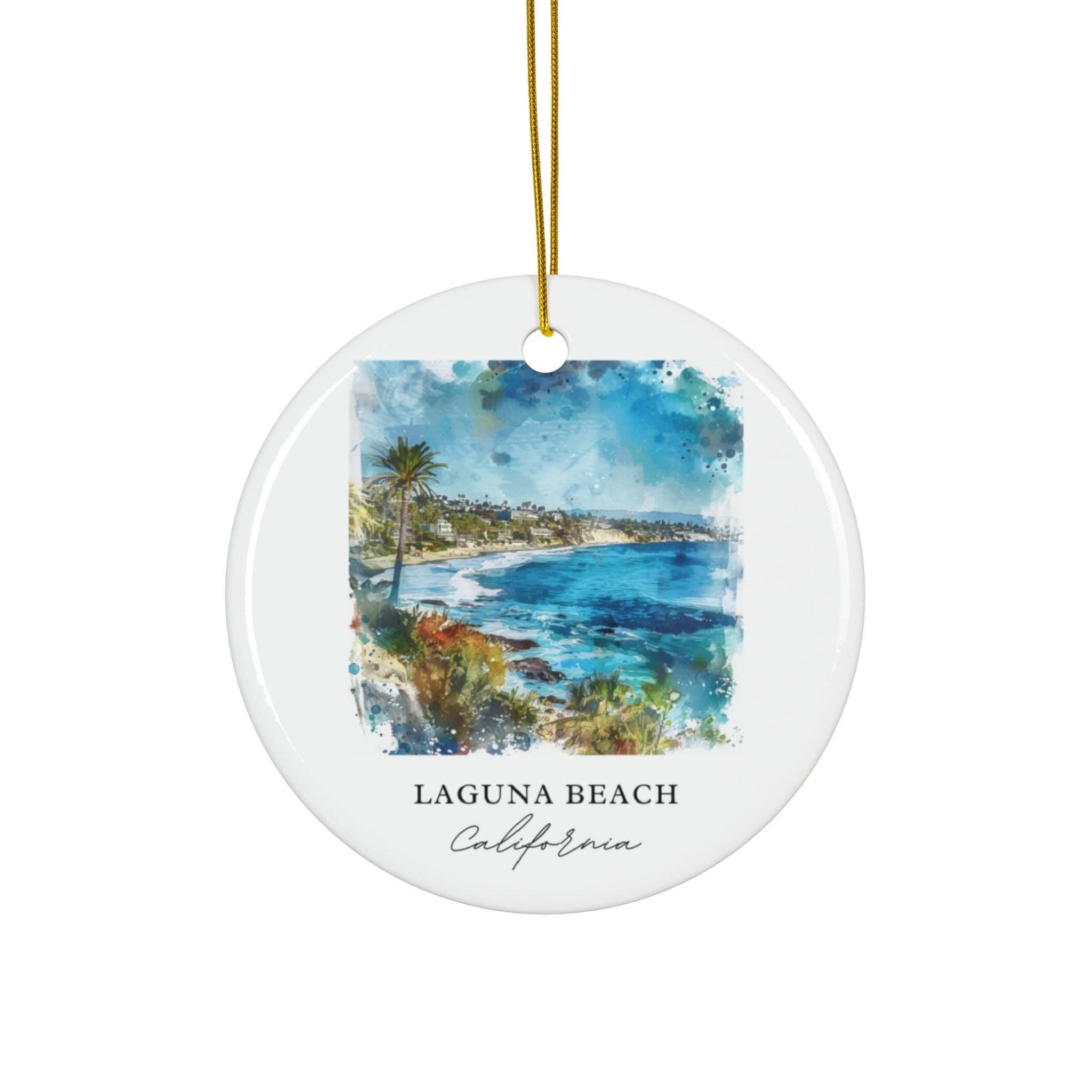 Premium Travel Art – wholesale Ornament – Laguna Beach CA Ornament: Unique Laguna Beach Souvenir, Laguna Beach Xmas Decor, and Authentic Laguna Beach California Christmas Gift0