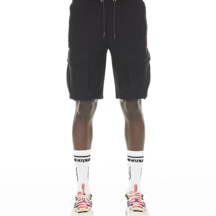 CARGO SWEATSHORT IN BLACK for wholesale by Cult of Individuality