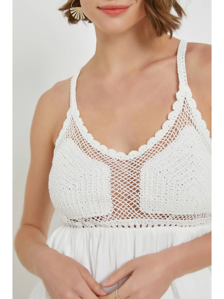 HOT PINK HÆKLET PANEL CAMI KJOLE for engroshandel på Faire8