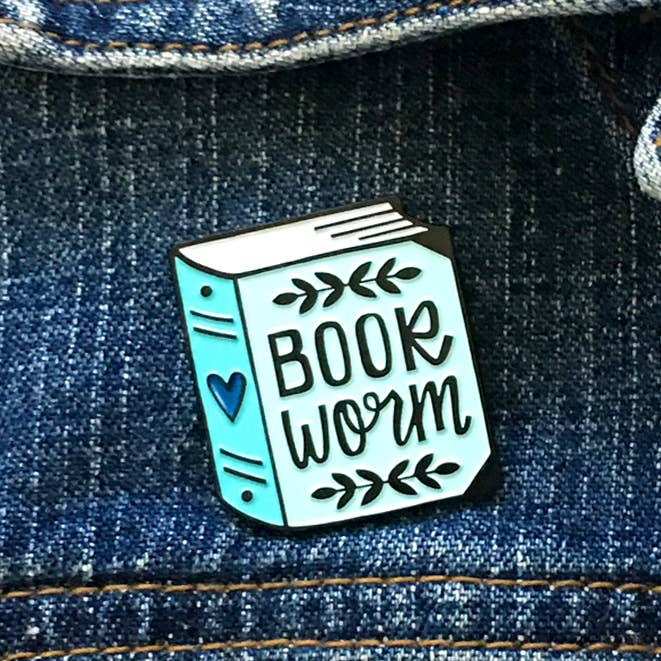 Hennel Paper Co. - Wholesale Lapel Pin/Button - Enamel Pin - Bookworm1