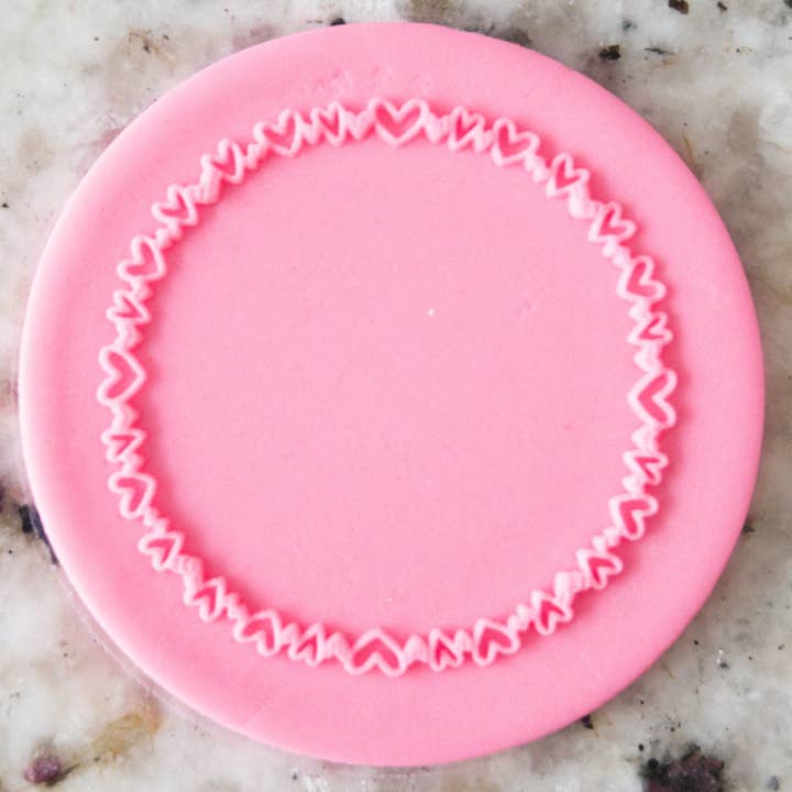 Heart Wreath 2 POPup Embosser Cookie Biscuit Stamp Valentines Day for wholesale by Cut Bake Stamp