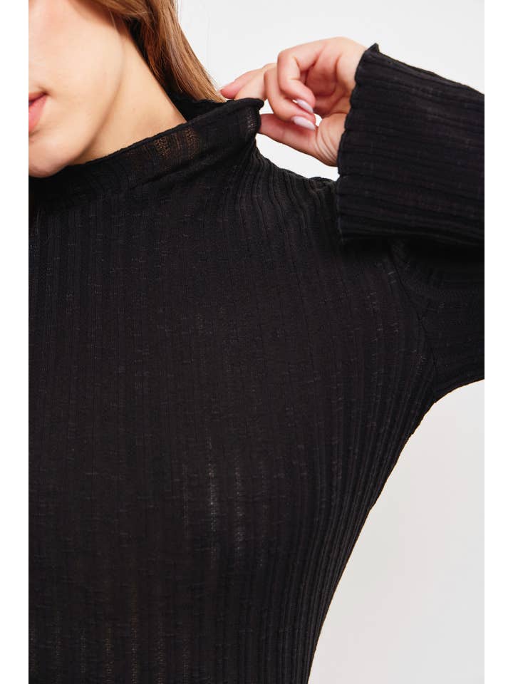 Mustard Seed - Wholesale Knit Sweater - Women's - HIGH NECK KNIT SWEATER