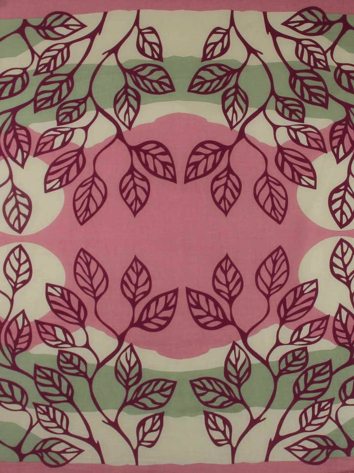 Palenque pink firkantet tørklæde i økologisk bomuld for engroshandel hos Les Belles Vagabondes