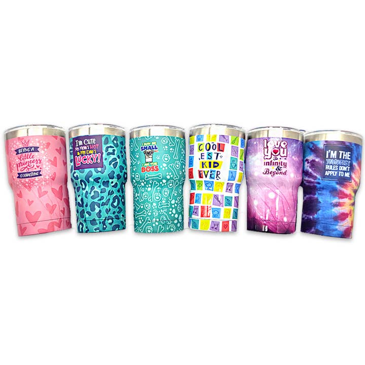Novelty Brands - Wholesale Insulated Mug/Tumbler - Insulated Cup Kids Drink N Play 12 oz Assortment- 6/Display