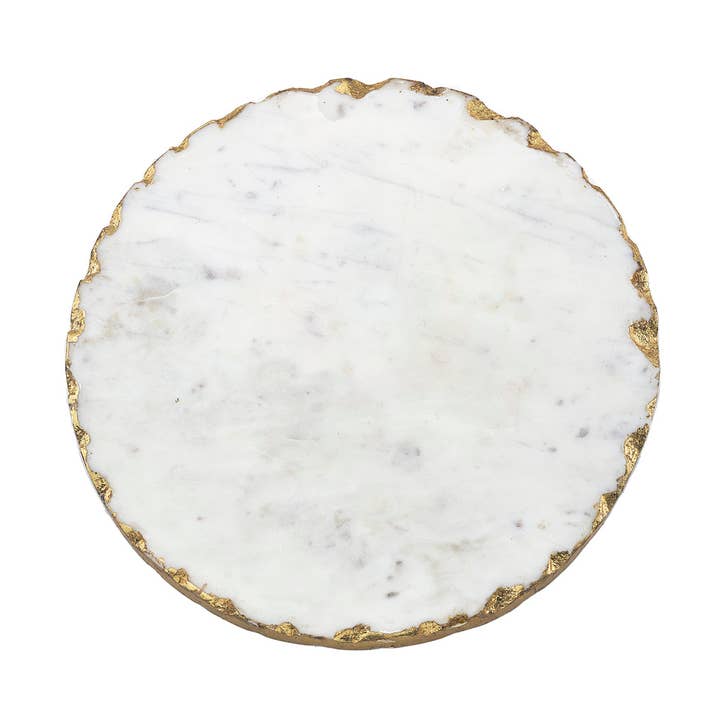 Godinger – wholesale Snurrfat – 11" vit marmor lata susan med guldkant0