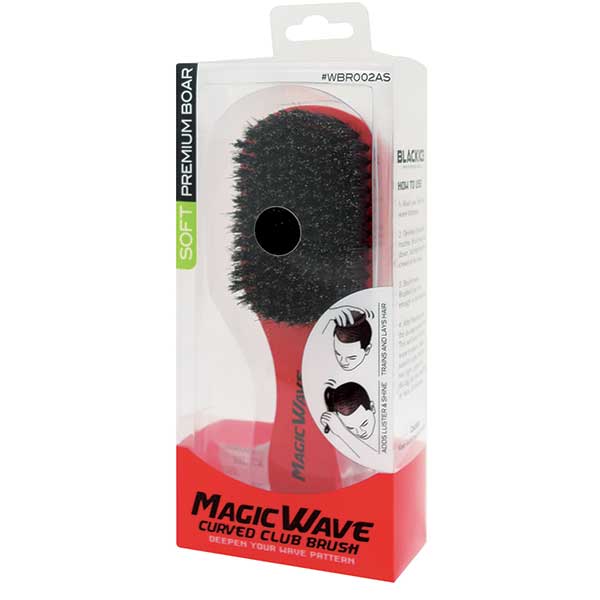 Majestic Wholesale - Wholesale Hair Brush/Comb - MAGIC WAVE PREMIUM BOAR CURVED/CLUB BRUSH SOFT HARD HANDLE1