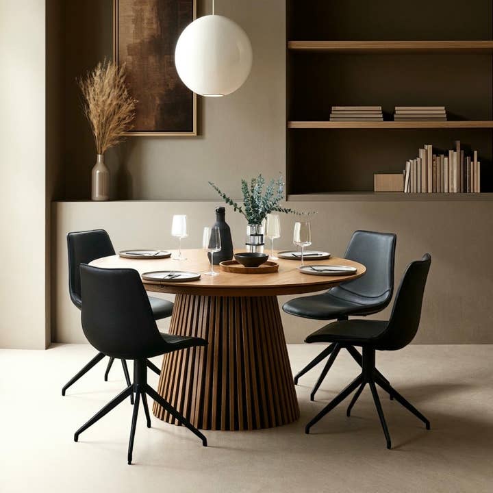 Furnhouse - Venta al por mayor Mesas auxiliares - Mesa de comedor redonda extensible Svendborg ø120/220 cm - Roble natural13