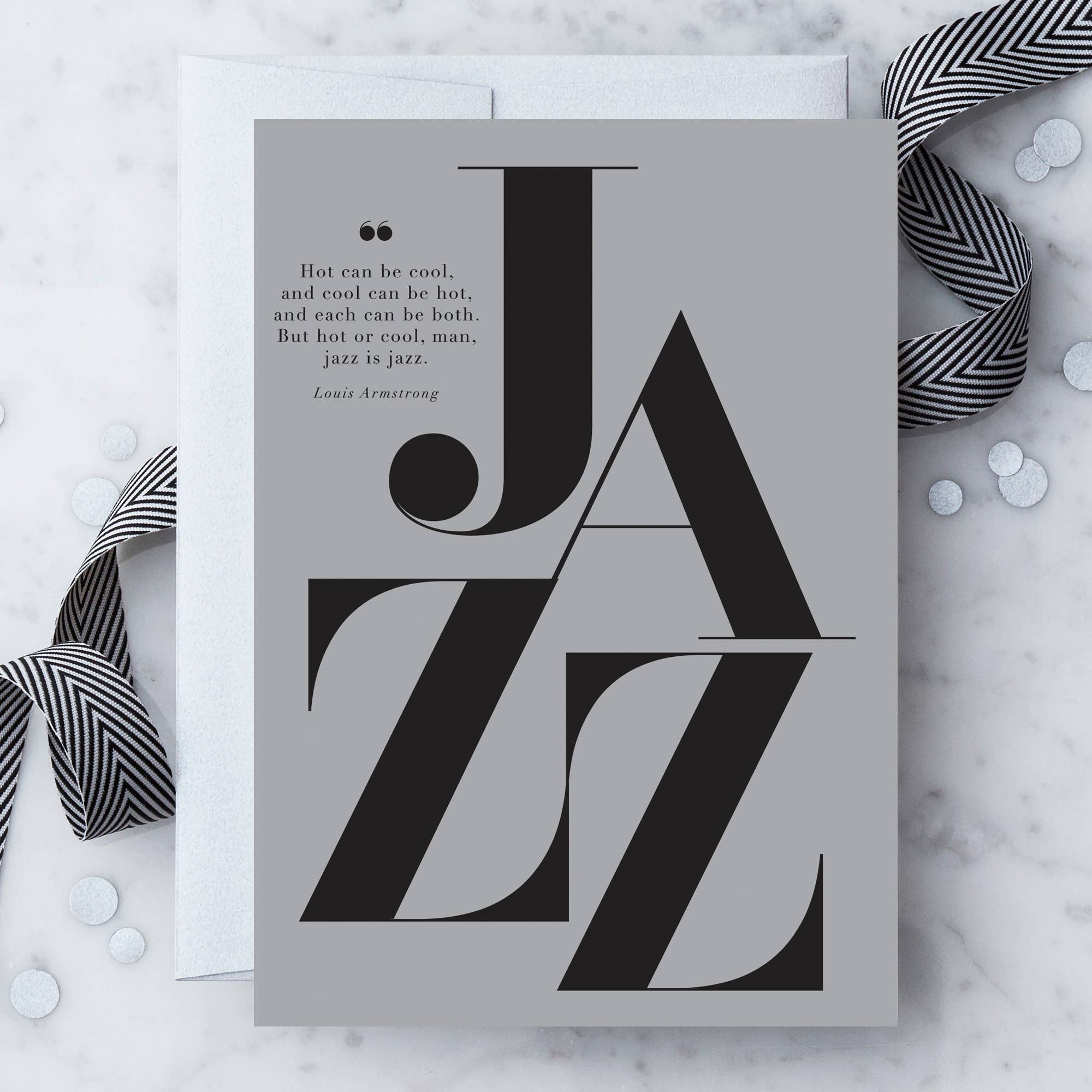 Design With Heart - Wholesale Everyday Greeting Card - “Jazz - Louis Armstrong" Music-Inspired Greeting Card0