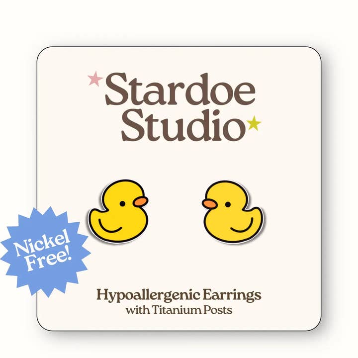 Rubber Duck Earrings for wholesale by Stardoe Studio