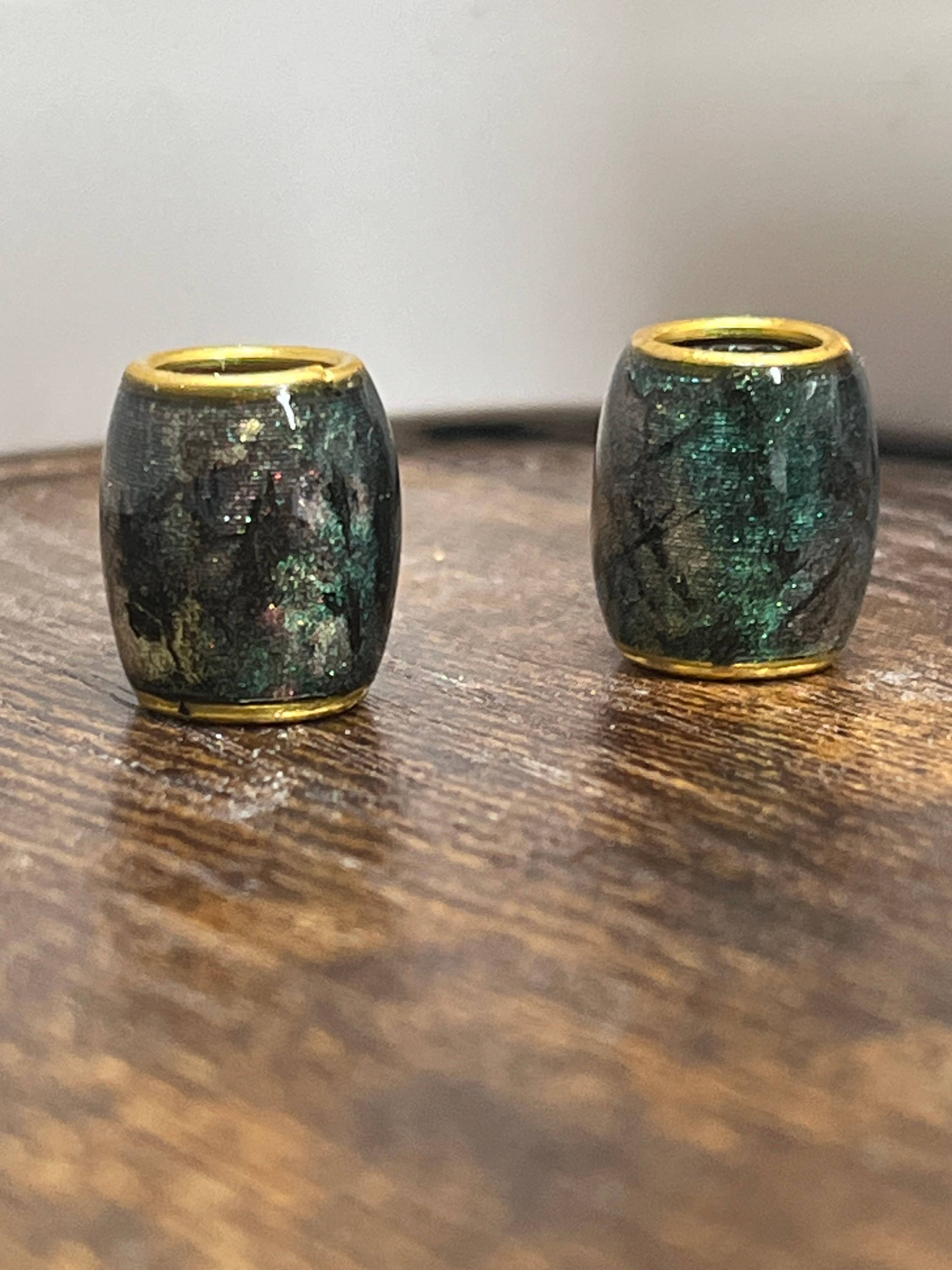 elevated loc jewelry - Vente Ensemble d'accessoires pour cheveux – femme - Perles de style labradorite pour locs, tresses - Ensemble de 53