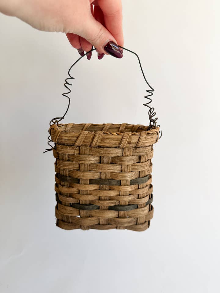 Vintage Woven Hanging Basket for wholesale by Heirloom & Honey
