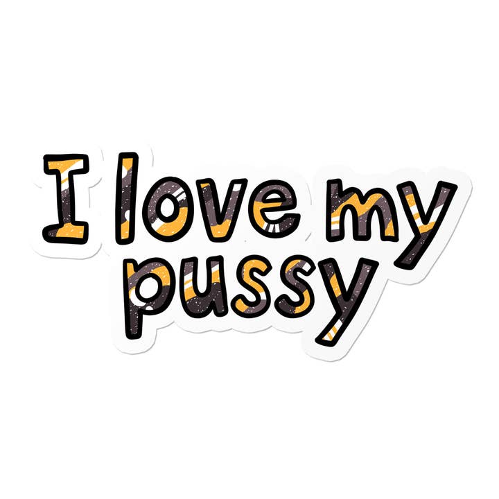 Adesivo « I love my pussy » per amanti dei gatti e proprietari di animali per la vendita all'ingrosso da parte di That Queer Card Co