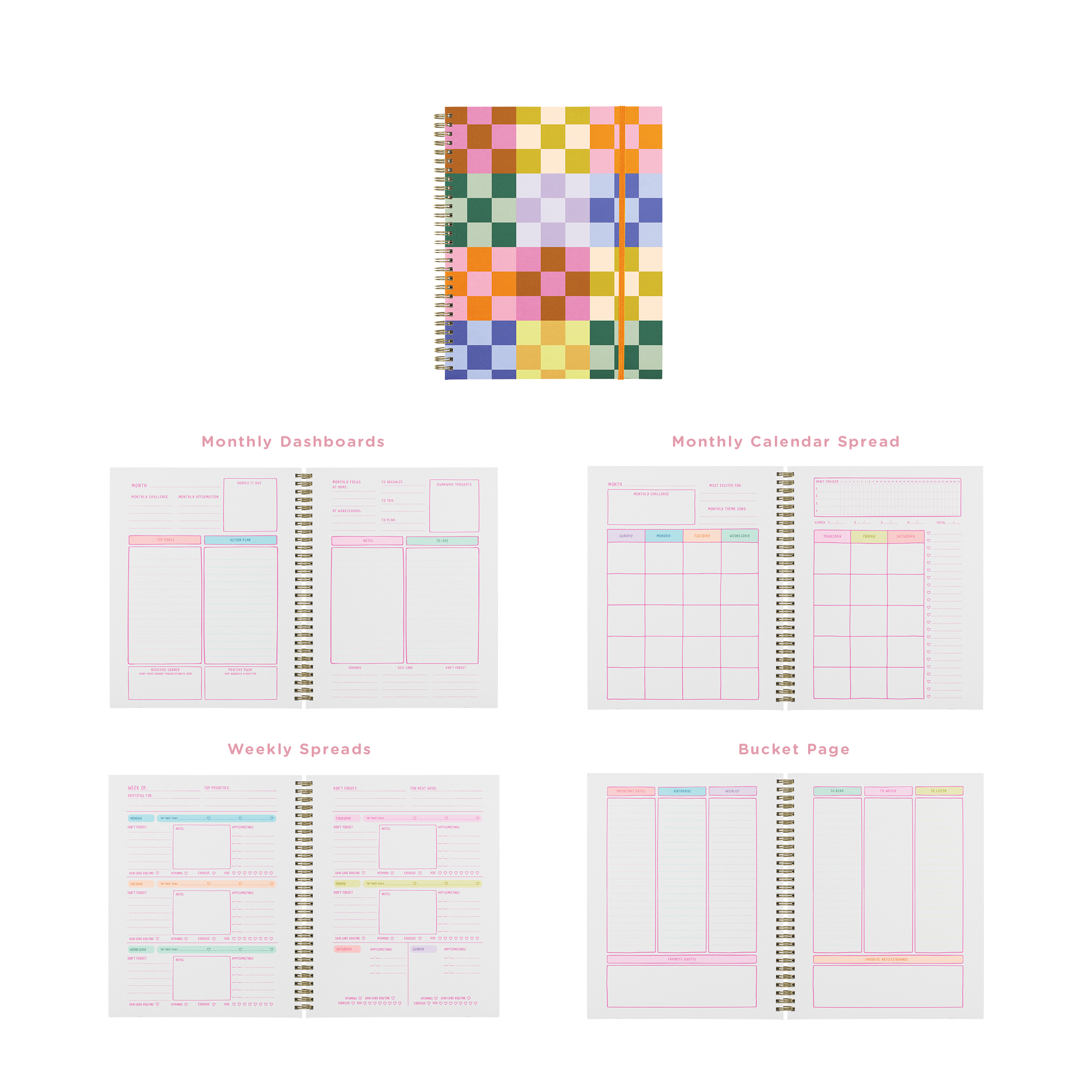 Talking Out of Turn - Wholesale Planner - Undated Perpetual Planner - Bold Checker1