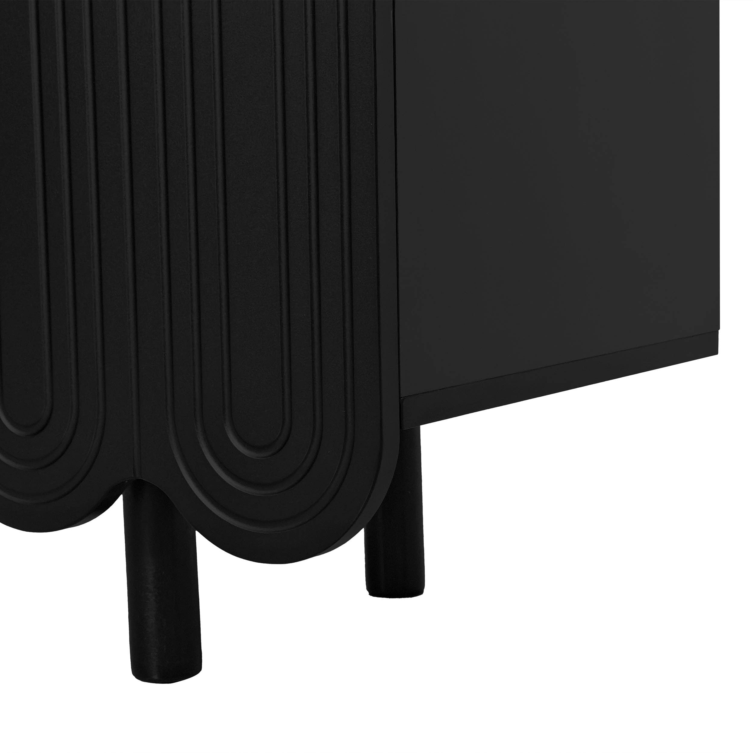 Urban Meuble - Wholesale Sideboard - Black buffet with 4 doors, pattern, and storage 120*37.5*80.8 cm EVRENS BLACK19