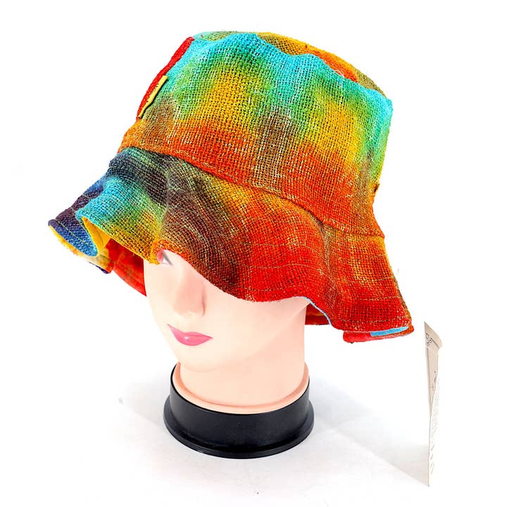 Himalaya Handmade - Wholesale Bucket Hat - Women's - 100% Hemp Handmade Hippie Tie Dye Bohemian Hat12