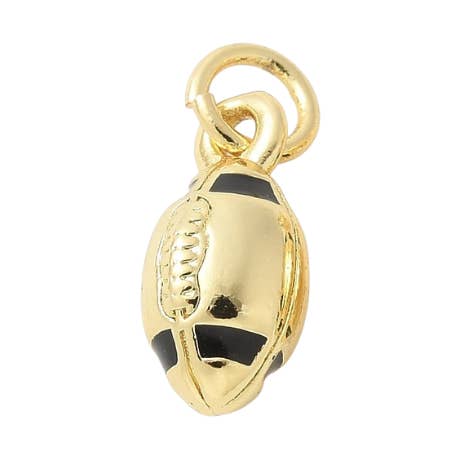 Gold Victory Football Charm for wholesale by The Charm Bar Company