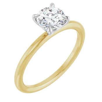1 CT To-farvet Rund Solitaire Forlovelsesring – 14K Gult & Hvidt Guld | GIA Certificeret for engroshandel hos LooseDiamondNet