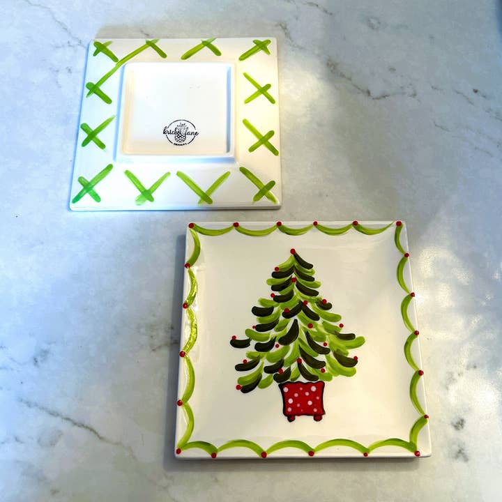 Kricket Lane Designs - Wholesale Decorative Plate/Dish/Bowl - Holiday Tree Ceramic Plate3