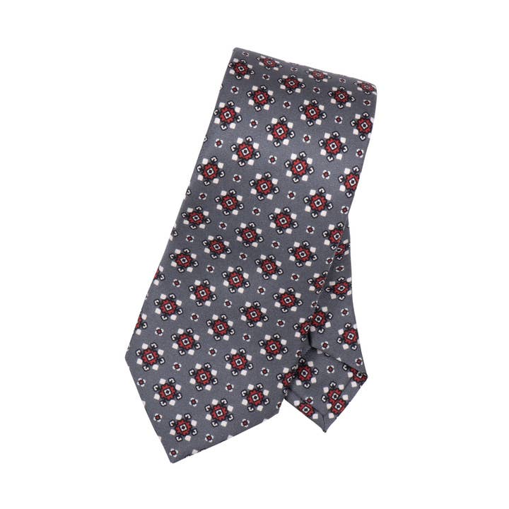 Cravate Meyer motif Blasons Grise pour la vente par Maison Baylé