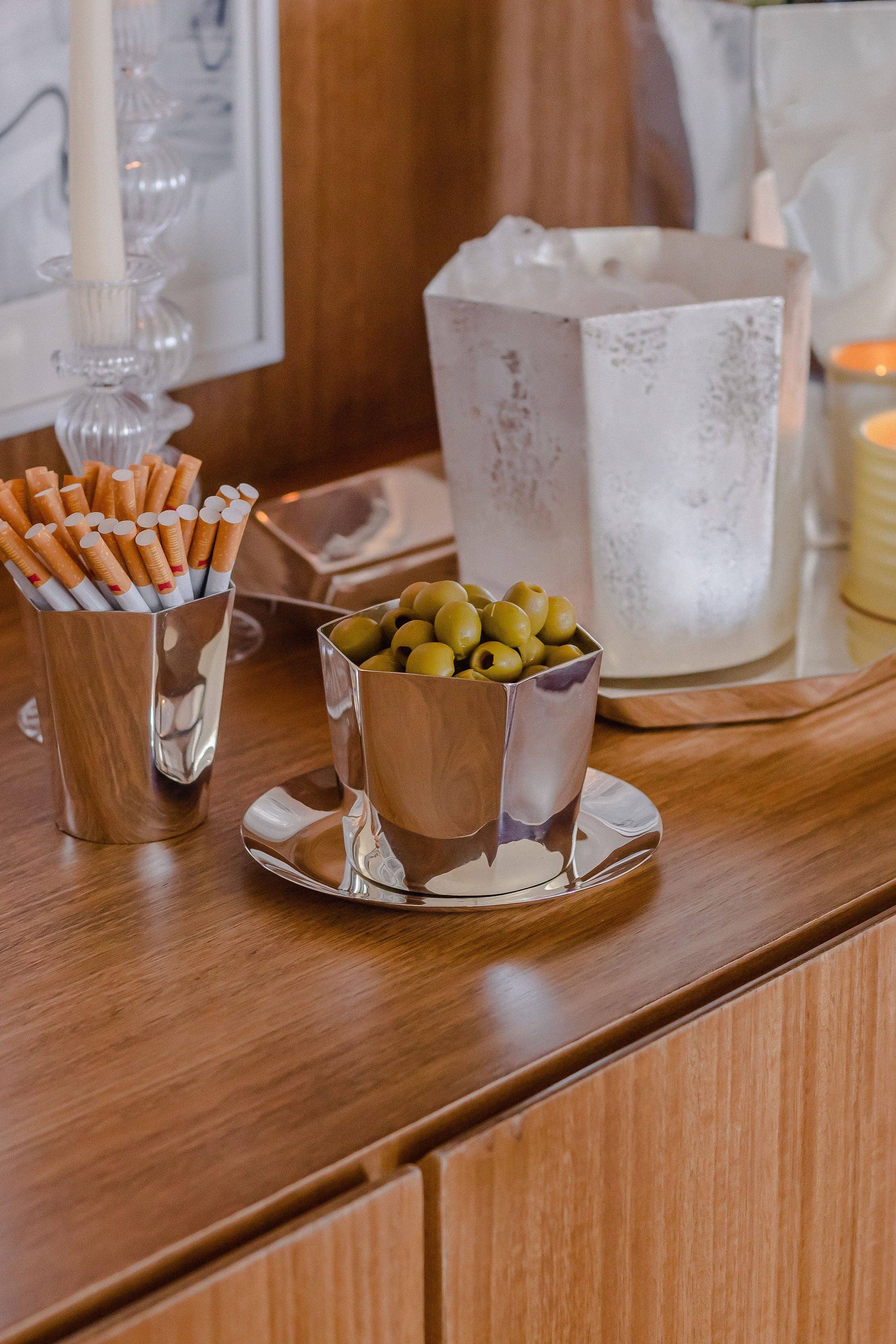 ESENCIAL HOGAR - Wholesale Ice Bucket - Hexagon Silver-Plated Ice Bucket6