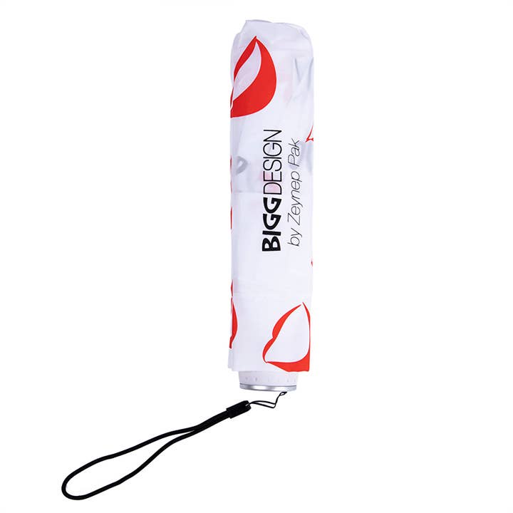 Biggbrands – Engroshandel Paraply - Unisex – Biggdesign Sprog Mini Paraply Hvid4