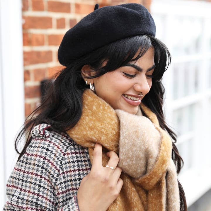 Lisa Angel - Wholesale Scarf - Women's - Camel Two Tone Winter Scarf