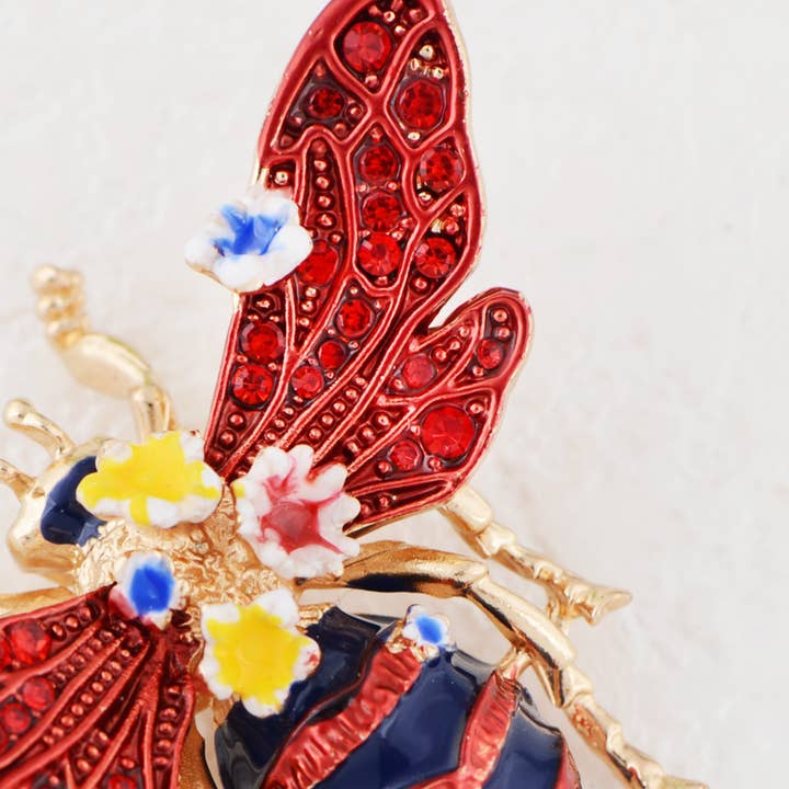 AK Brand – wholesale Brooch – Bee Brooch Pin Rhinestone Insect Flower Jewelry23