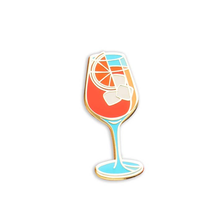 Aperol Spritz Classic Cocktail Enamel Pin for wholesale by Mover & Shaker