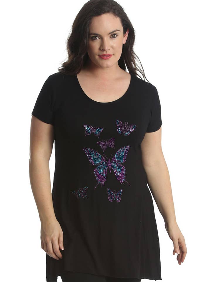 1408 Schmetterling Stud Godet Rückentop für den Großhandel von NOUVELLE