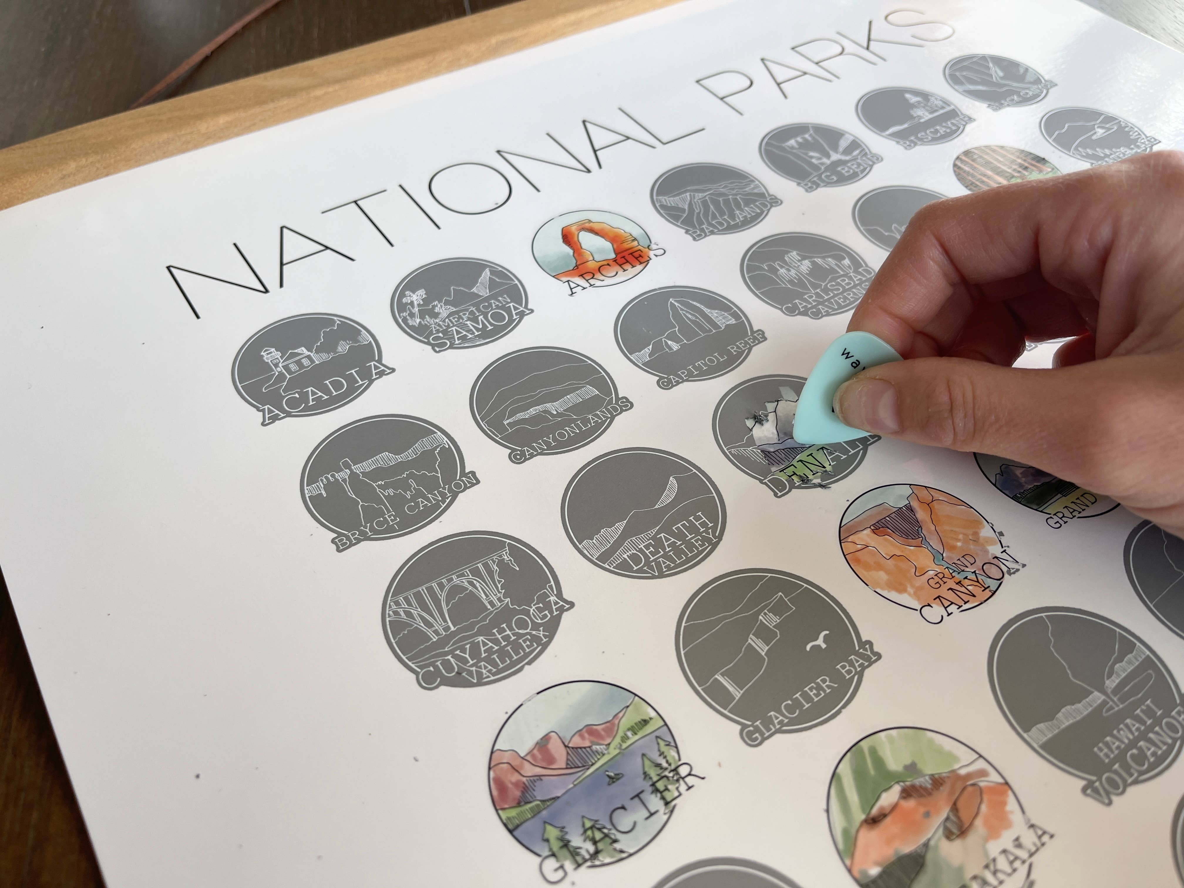 Waypoint Wanders - Vendita all'ingrosso Stampa artistica - 63 Lista dei desideri da grattare per parchi nazionali1