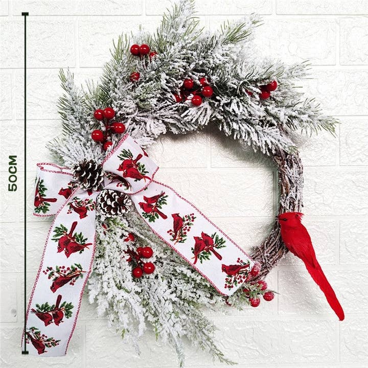 As Photo Christmas Red Bird Decoration Wreath for wholesale on Faire1