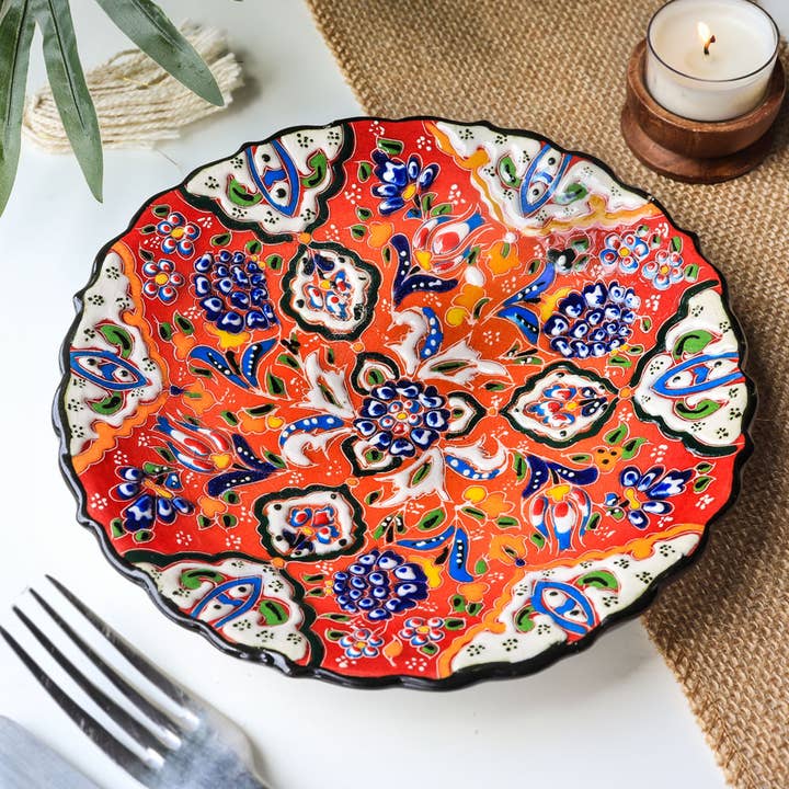 Natures Artifacts Inc - Wholesale Decorative Plate/Dish/Bowl - Turkish Hand Painted Ceramic Plate for Décor