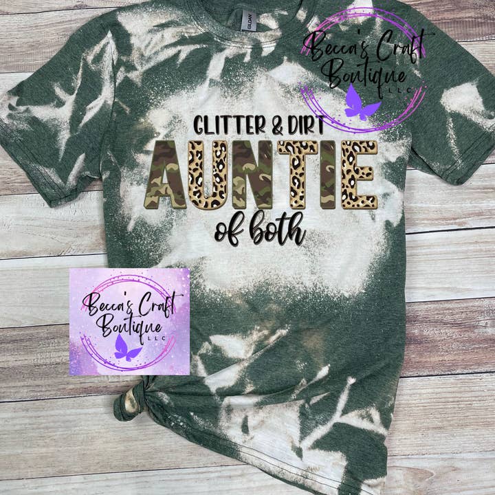 Auntie of both bleached T-shirt for wholesale by Becca's Craft Boutique