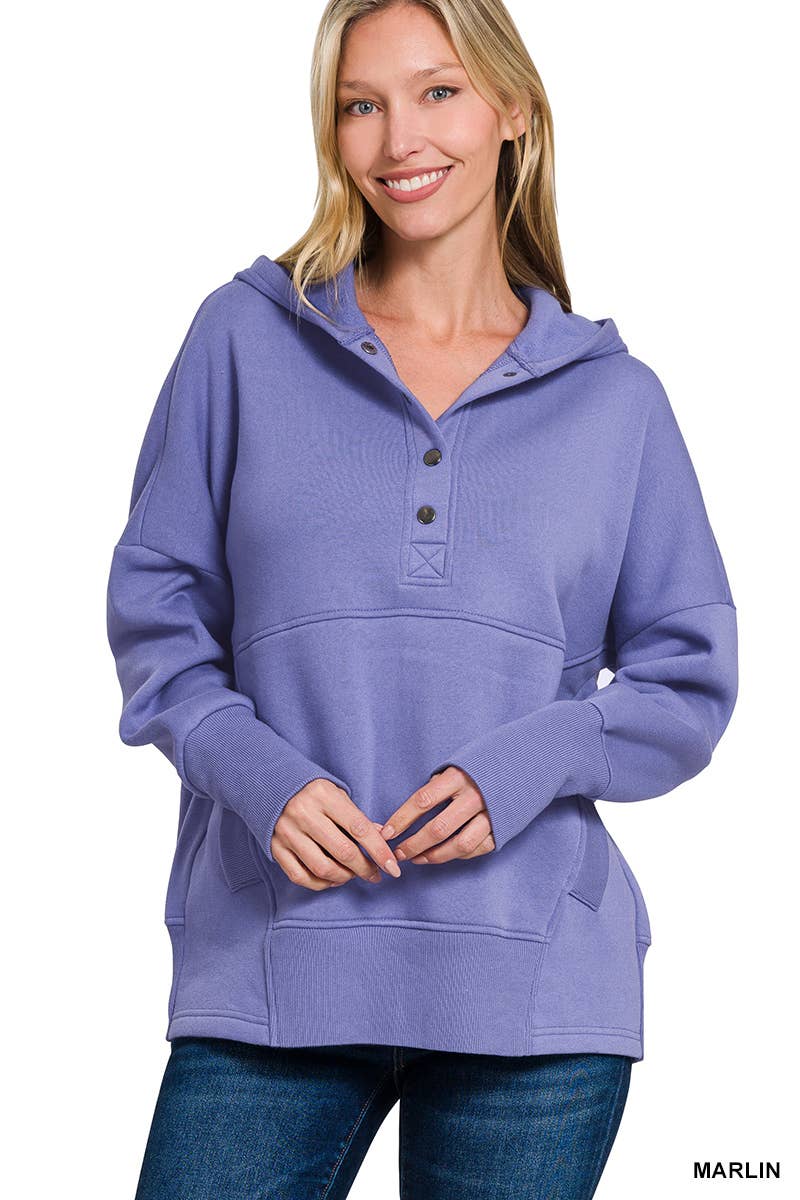 Vanilla Monkey – Hoodie – Mulher por atacado – Camisolas de lã com capuz com meio botão de pressão10