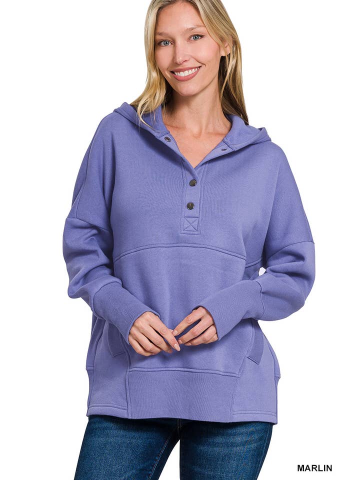 Vanilla Monkey – Hoodie – Mulher por atacado – Camisolas de lã com capuz com meio botão de pressão10