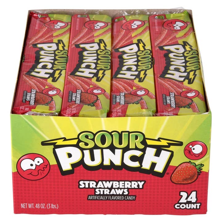La Luna Bella - Toys - Wholesale Hard Candy - Sour Punch Strawberry Straws 24ct- LLB Toys3