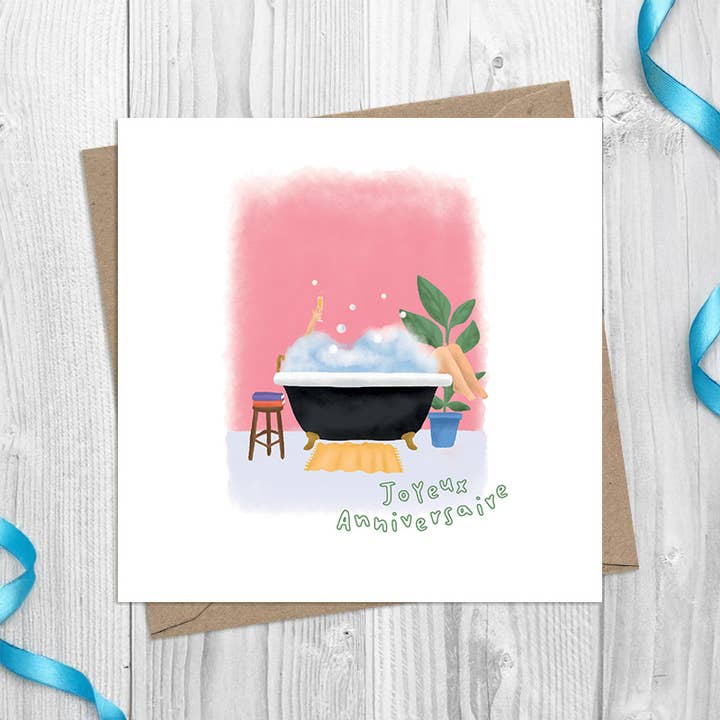 Dandelion Stationery - Wholesale Birthday Card - Joyeux Anniversaire (Birthday bubbles) - Greetings Card