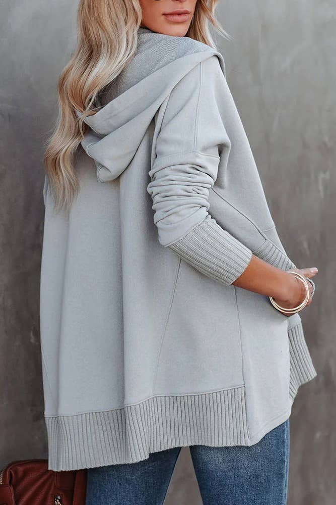 UNISHE – wholesale Hoodie – Women's – Plain Snap Button Oversize Hoodies CY12116