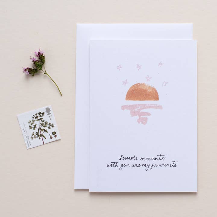 Simple Moments Sunset Valentijnskaart voor wholesale door The Hidden Pearl Studio