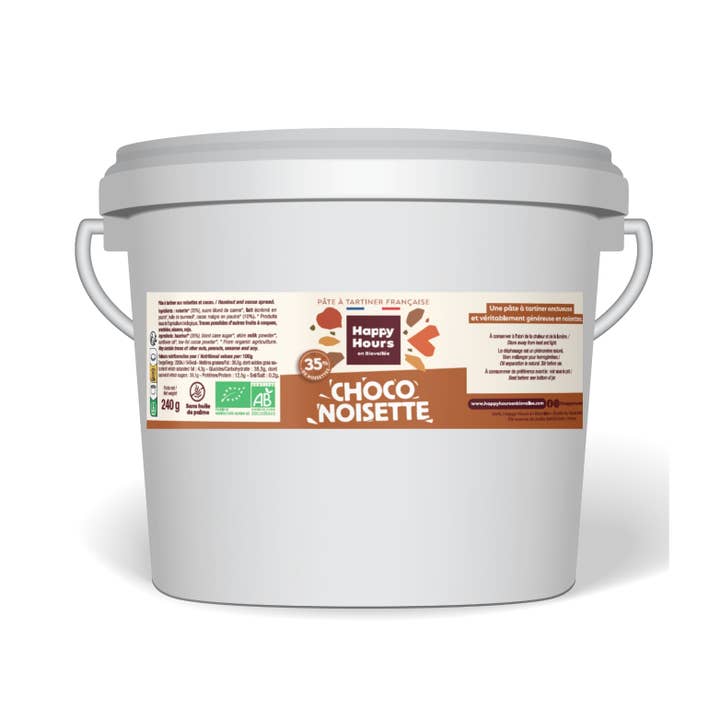 Bio-Schoko-Haselnuss-Aufstrich - 5-kg-Eimer für den Großhandel von Happy Hours en Biovallée