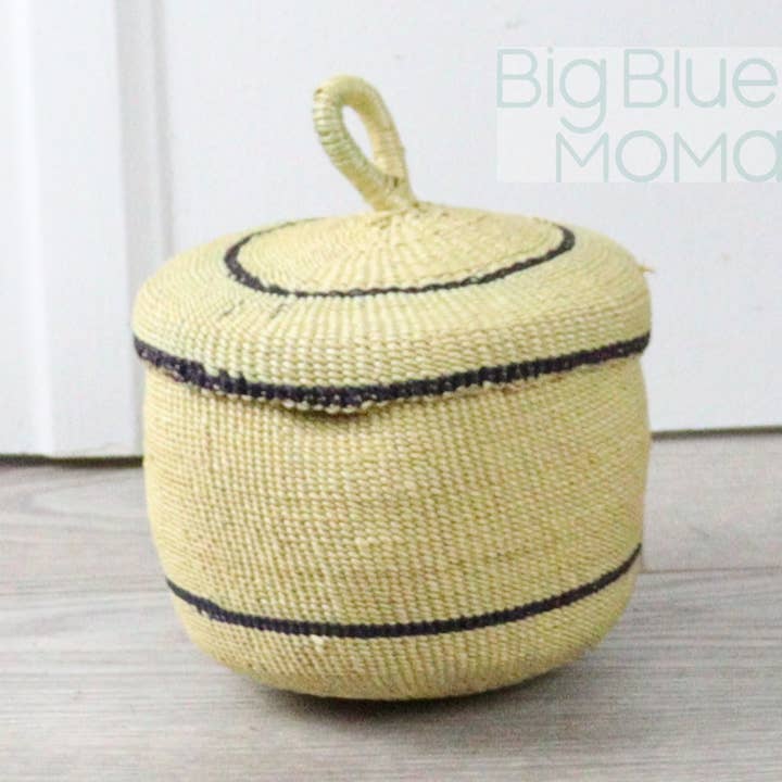 Big Blue Moma - Wholesale Basket - Single Weave Mini Lidded Pots18
