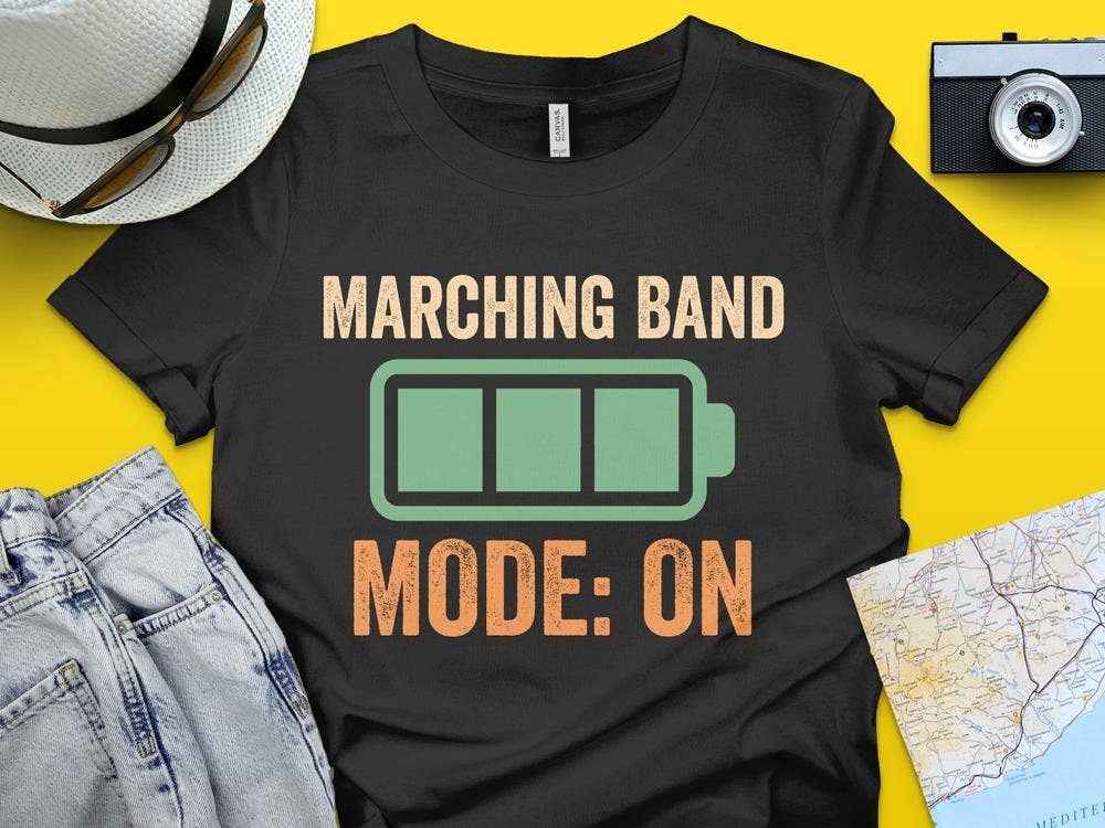 PositiveParty - Wholesale Screen Printed T-Shirt - Women's - Marching Band Mode: On Shirt, Marching Band Lover Gift0