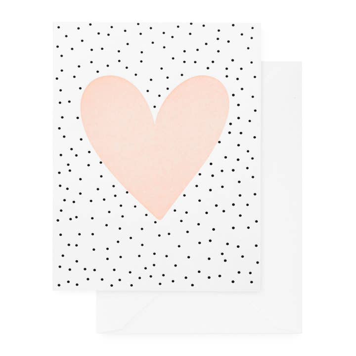 Cœur Rose | Carte de Vœux en Letterpress Blanc pour la vente par Sugar Paper