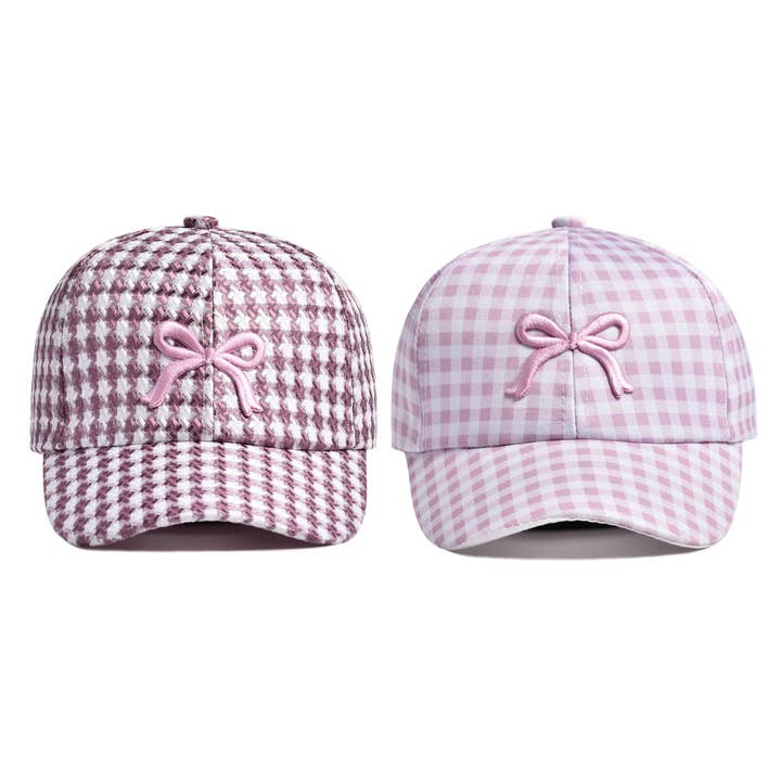 Mädchen Hahnentritt Schleife Stickerei Baseballkappe für Ausflüge für den Großhandel von Auraquise