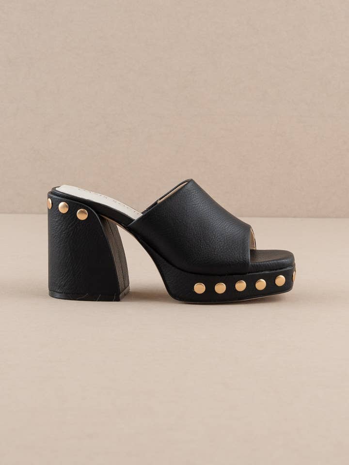 The Leona | Black Studded Platform Heel for wholesale on Faire