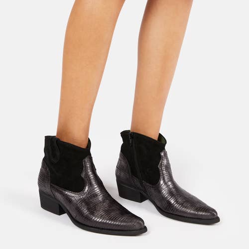 Women's Leather Cowboy Ankle Boots West D557 Dunlam Marvin for wholesale by Felmini