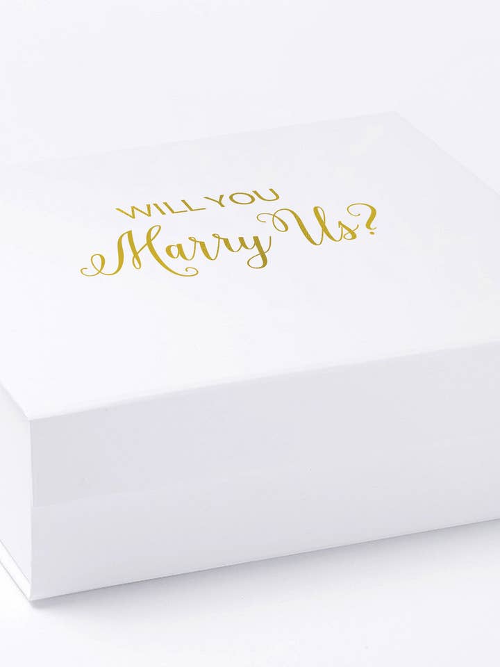 Wil je met ons trouwen? Proposal Box White - Geen rand - Geen lint voor wholesale door tshirt unlimited
